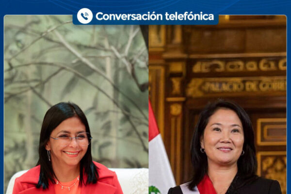 Delcy Rodríguez propone a Keiko Fujimori el retorno seguro de venezolanos desde Perú